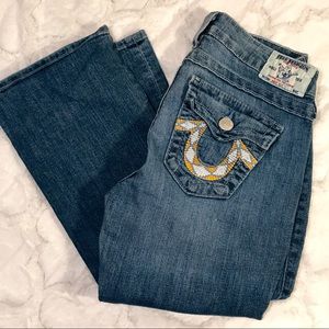 True Religion Bootcut w/ Tribal-Aztec Pocket sz 28